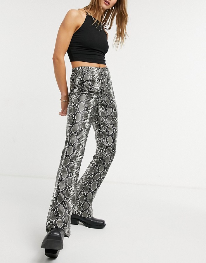 Snake Print Leather Pants | Shop the world's largest collection of fashion  | ShopStyle UK