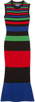 Thumbnail for your product : Moschino Boutique Striped Stretch-knit Midi Dress - Red