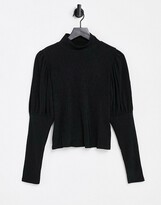 Thumbnail for your product : Monki long sleeve stripe t-shirt in black