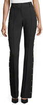 Thumbnail for your product : Veronica Beard Lennox Side-Stud Flared Trousers