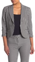 Thumbnail for your product : Amanda & Chelsea Ruched Sleeve Gingham Print Ponte Blazer (Petite)
