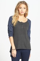 Thumbnail for your product : Lily White High/Low Henley Baseball Tunic (Juniors)
