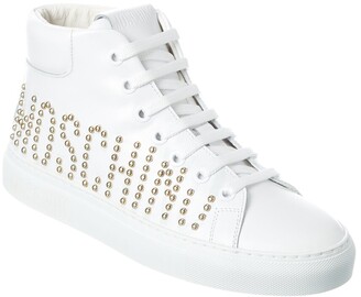 Moschino Logo Leather High-Top Sneaker - ShopStyle