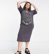 Thumbnail for your product : ASOS Curve ASOS DESIGN Curve exclusive solstice midi t-shirt dress