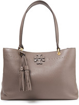 Thumbnail for your product : Tory Burch Tasseled Pebbled-leather Tote