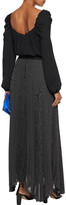 Thumbnail for your product : Alice + Olivia Katz Asymmetric Pleated Polka-dot Georgette Maxi Skirt