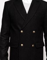 Thumbnail for your product : ASOS Double Breasted Overcoat In Wool