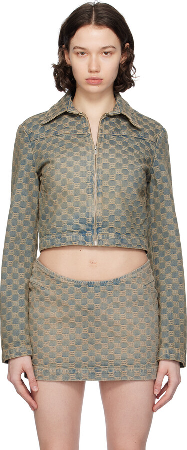 Misbhv Blue Monogram Denim Jacket ShopStyle