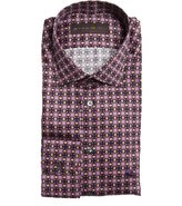 Thumbnail for your product : Etro pink and orange and brown psychedelic printed cotton dress shirt
