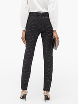Thumbnail for your product : Saint Laurent High-rise Sequinned Boucle Slim-leg Trousers - Black Silver