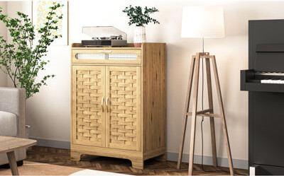 Style Storage Cabinet With Adjustable Shelf & Drawer For Kitchen, Bathroom Use Sideboard Sundries In Dining Room, Kitchen