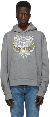 Kenzo Grey Classic Tiger Hoodie