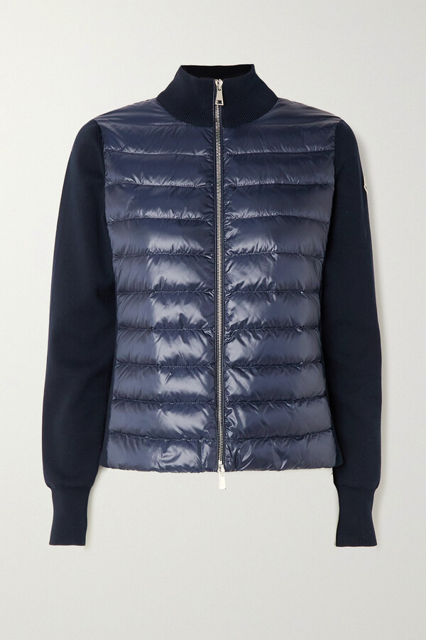 Moncler Padded Quilted Shell And Cotton-jersey Down Jacket - Blue