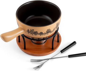 Swissmar Jura Fondue Ceramic 9 Piece Set 2.8 Quart