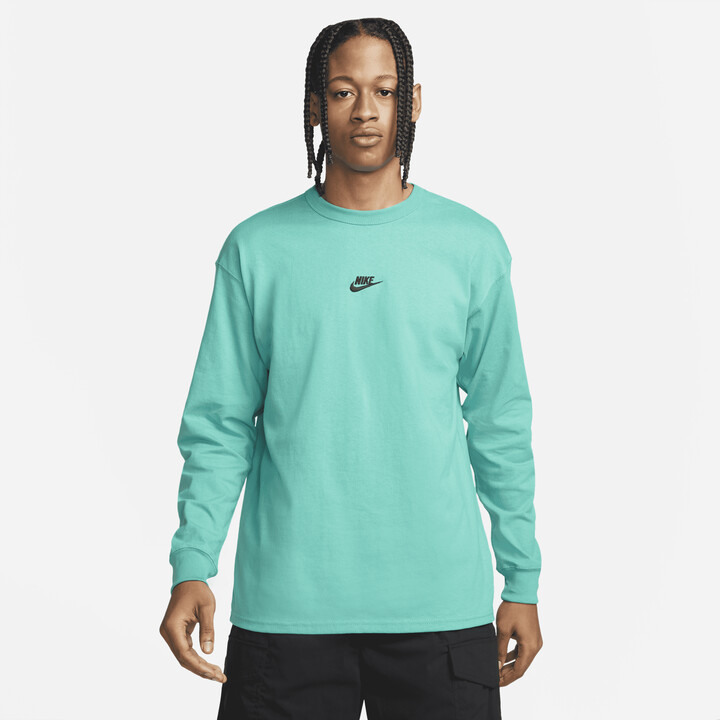 Nike Men's Sportswear Premium Essentials Long-Sleeve T-Shirt in Green -  ShopStyle