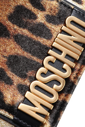 Moschino Embellished Leopard-print Velvet Wallet