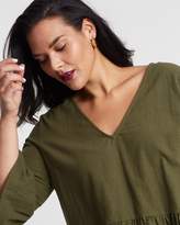 Thumbnail for your product : ICONIC EXCLUSIVE - Leah Cotton Ruffle Sleeve Top