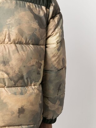 Armani Exchange Camouflage-Print Hooded Puffer Jacket