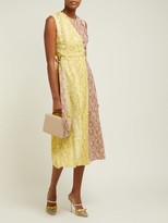 Thumbnail for your product : Emilia Wickstead Python-print Linen Panelled Midi Dress - Pink Print