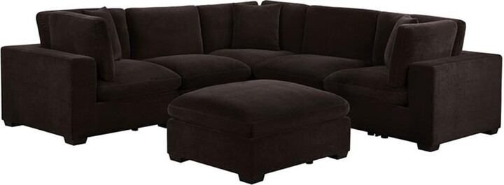 Coaster Fine Furniture Coaster Lakeview 6-piece Velvet Modular Sectional Sofa Dark Chocolate