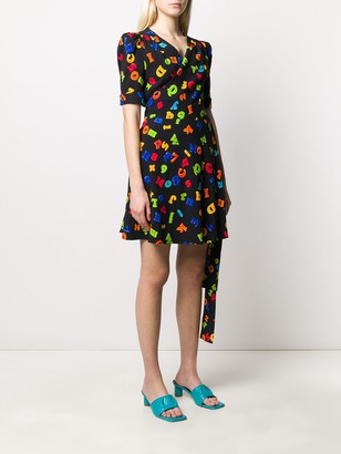 Moschino Letters Print Wrap Dress