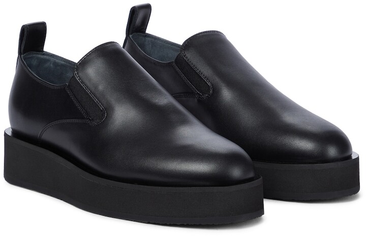 Black Leather Slip On Shoes | Shop the world's largest collection of  fashion | ShopStyle