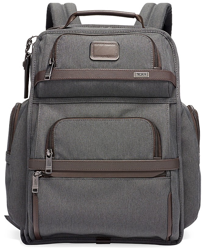 tumi gray backpack