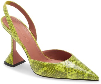 amina muaddi holli metallic slingback pumps