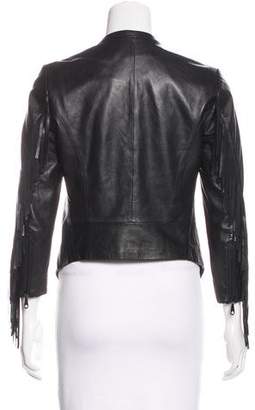 Rebecca Minkoff Leather Fringe-Accented Jacket