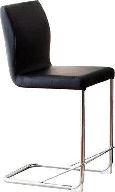 Orren Ellis Modern 2pcs Counter Height Dining Chairs Seat In Black Metal Legs Black Seat Legs Style