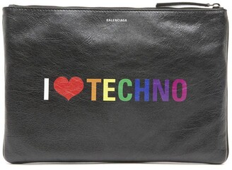 fertilizante Desaparecer Adaptar Balenciaga I Love Techno Clutch Bag - ShopStyle