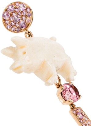 Francesca Villa Pink 18kt Gold And Sapphire Earrings