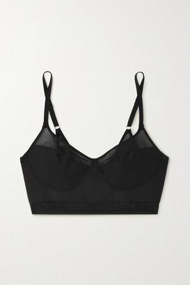 HEIST Paneled Jersey And Tulle Soft-cup Bra - Black - x small