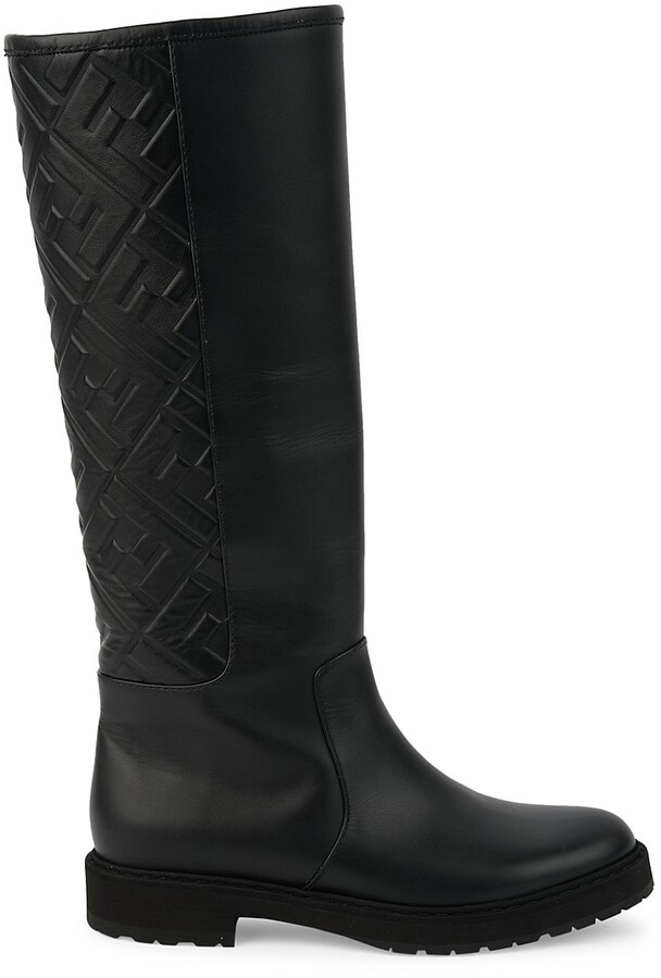 Fendi FF Tall Leather Boots ShopStyle