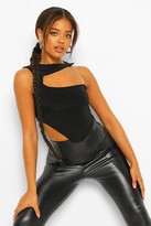 Thumbnail for your product : boohoo Double Slinky Corset Hem Strap Crop Top