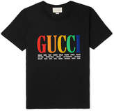 Thumbnail for your product : Gucci Printed Cotton-jersey T-shirt - Black