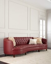 Thumbnail for your product : Haute House Magnolia Oxblood Tufted Leather Sofa 126"