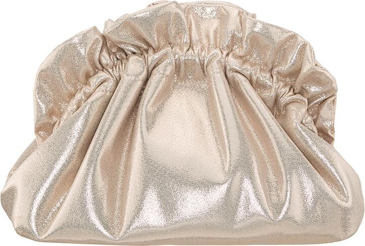 Nina Metallic Gathered Crossbody Pouch Bag