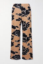 Thumbnail for your product : Leset Lori Floral-print Stretch-jersey Wide-leg Pants - Black - small