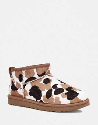 UGG Classic Ultra Mini ankle boots in cow print