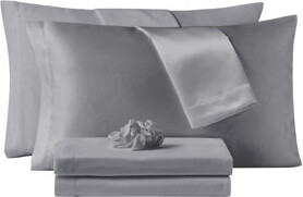 Highline Bedding Co. 5 Piece Sheet Set with Satin Accessories Twin