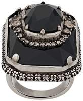 Thumbnail for your product : Alexander McQueen black crystal ring