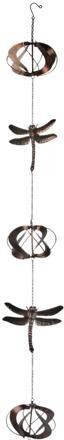Transpac Metal Copper Dragonfly Wind Spinner Chain Kinetic Garden Sculpture Home Decor