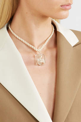 Maryam Nassir Zadeh Shell Cube Glass And Cord Necklace - Clear
