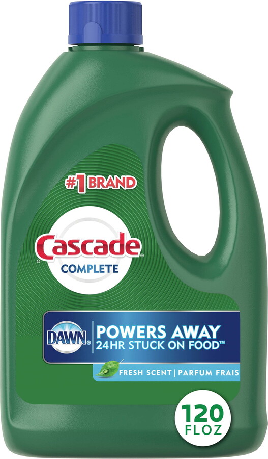 Cascade Complete Dishwasher Detergent Liquid Gel, Dish Detergent, Dish Soap, Fresh, 120 fl oz