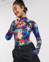 Thumbnail for your product : Collusion psychedelic high neck scuba body