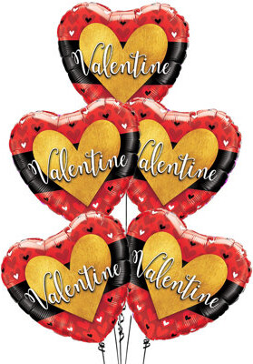 PMU Valentines Day Valentine Burnished Heart Gold 18 Inch Mylar-foil Balloon