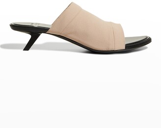 Balenciaga Stretch Knit Kitten-Heel Slide Sandals - ShopStyle