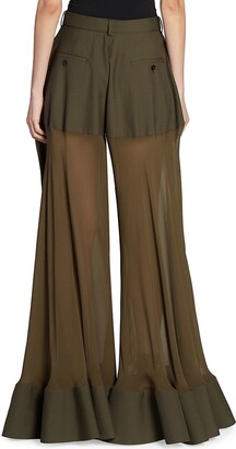 【関税&送料込】Sacai Embroidered Wool Wide-Leg Pant Wide-leg pants in white - Sacai | Mytheresa