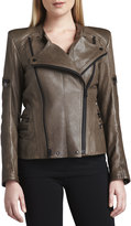 Thumbnail for your product : Vince Jo Peters Leather Moto Zipper Jacket